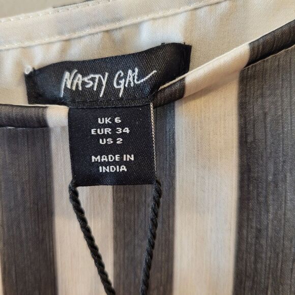 Nasty Gal Sheer Stripe Long Maxi Skirt Size US 2 - Picture 5 of 10